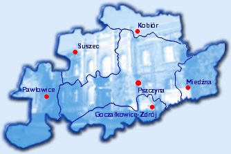 mapa powiatu pszczyńskiego